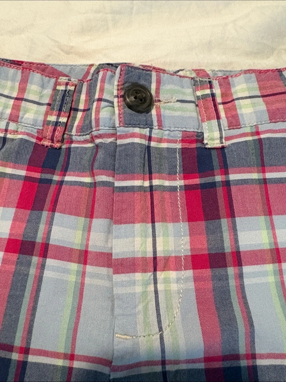 Ralph Lauren Plaid Flat-Front Boy’s Shorts — Pink, Blue Green, White Size 8